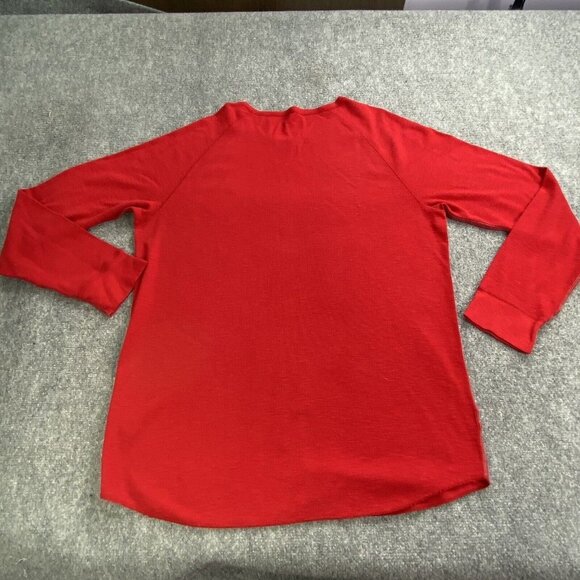American Eagle Shirt Mens  XXL Red Thermal Waffle Knit Long Sleeve Layer Camping - Picture 7 of 11